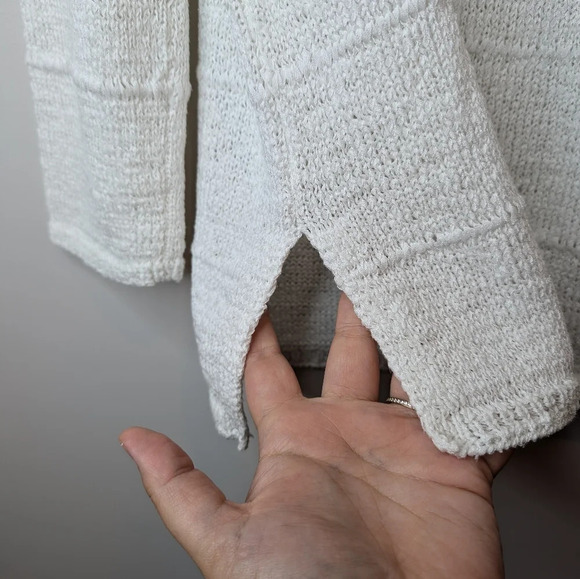 Vintage EasySpirit White Knit V Neck Long  Sleeve Top Sweater Woman 3 - Picture 7 of 9